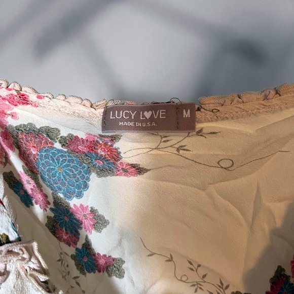 Lucy Love Boho floral copped tank top with side tie (Medium) - Picture 4 of 9